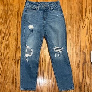 Old Navy Blue Distressed Ankle Jeans